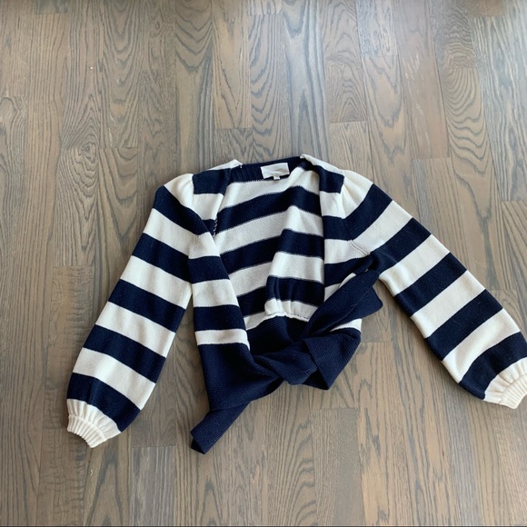 Brochu Walker Ayla Tie Cardi Atlas Stripe Sz M NWT - Picture 2 of 6